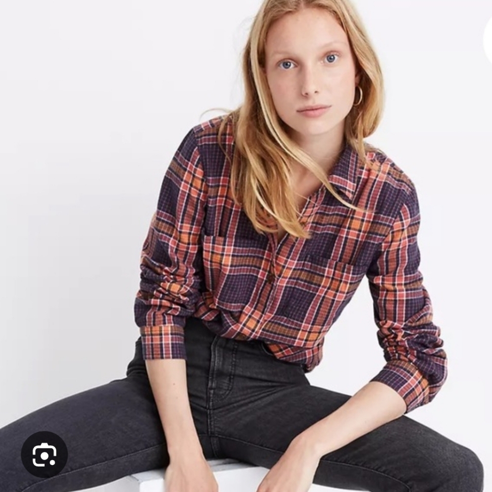 Madewell Classic Plaid Button Up Size M